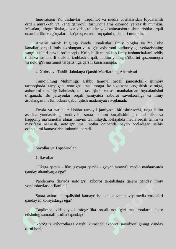 Mediamadaniyatda Jaholatga Qarshi Ma'rifat 2