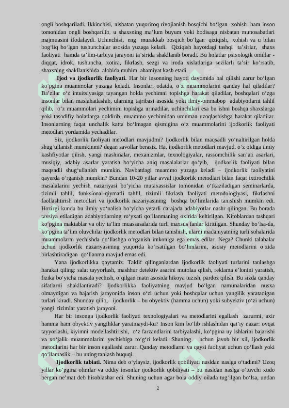 Ijodkorlik 2