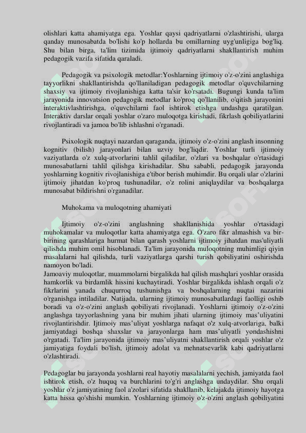 Yoshlarda ta'lim-tarbiyasida ijtimoiy  oʻz-oʻzini anglashga tayyorlikni  shakllantirish 3