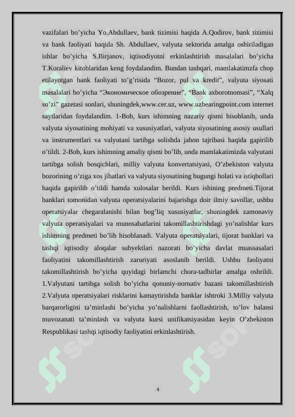 O'zbekiston Respublikasi valyuta siyosati. 4