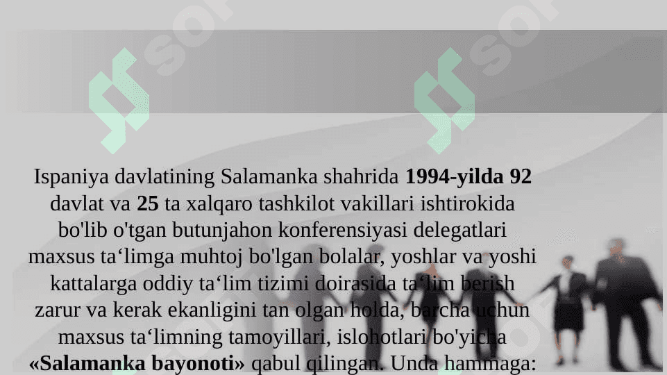 INKLYUZIV TA`LIMNING HUQUQIY ASOSLARI 4
