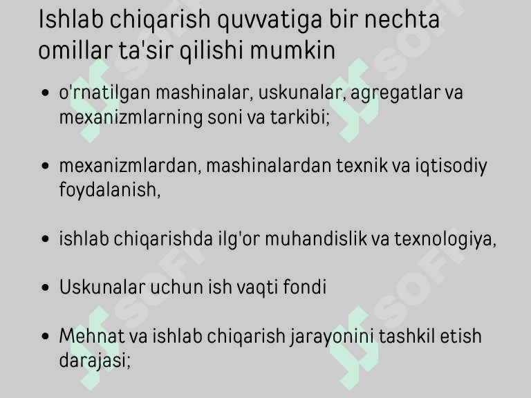 Ishlab chiqarish quvvatini rejalashtirish 5