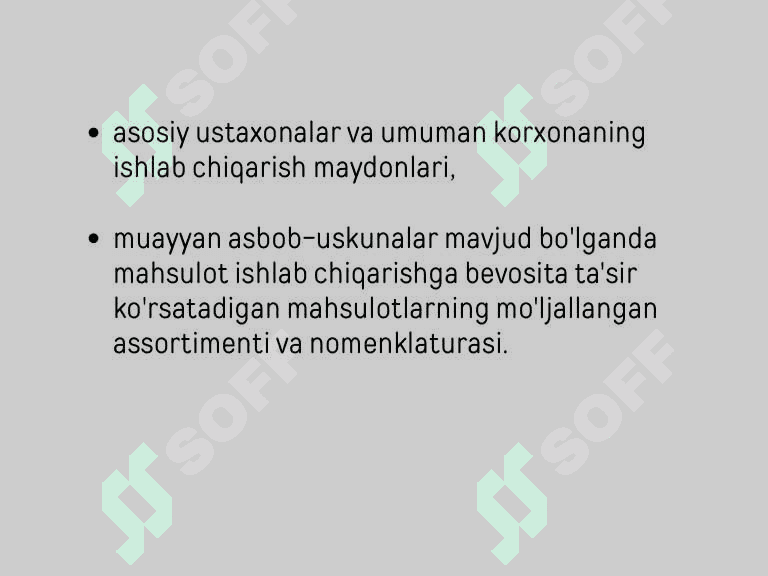 Ishlab chiqarish quvvatini rejalashtirish 6
