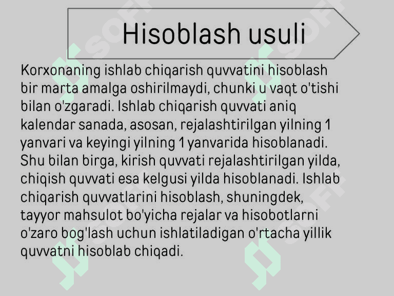 Ishlab chiqarish quvvatini rejalashtirish 7