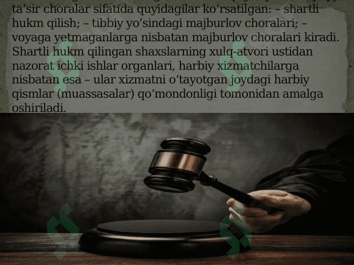 BOSHQA BOSHQA JINOYAT-HUQUQIY TA’SIR CHORALARINI IJRO ETISH 3