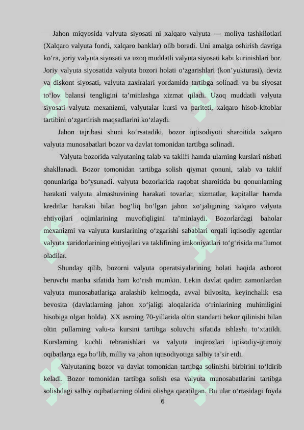 O‘zbekiston Respublikasi valyuta siyosati 6