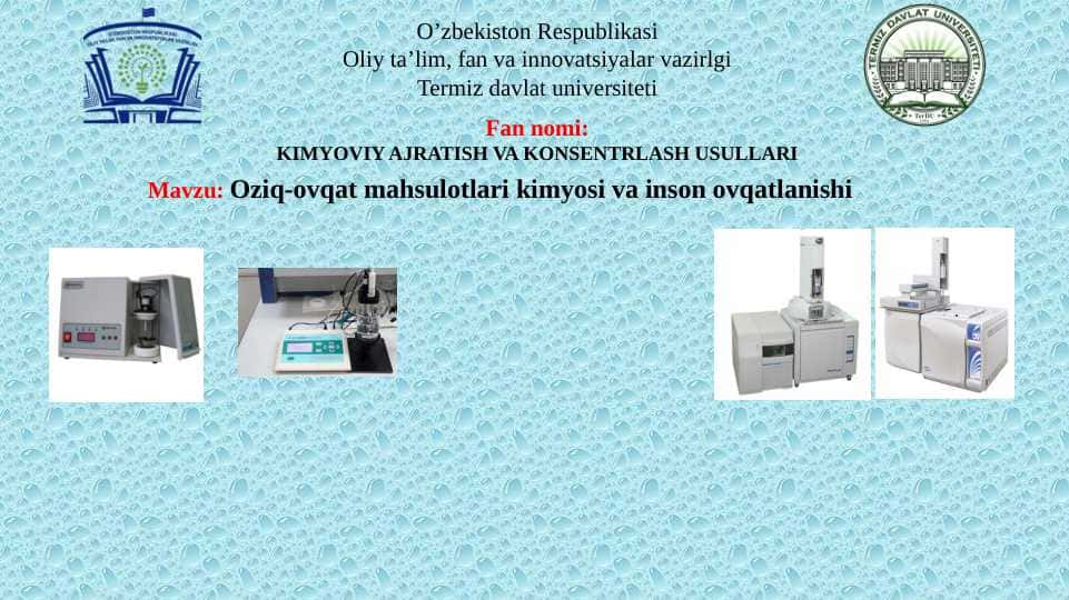 Oziq-ovqat mahsulotlari kimyosi va inson ovqatlanishi