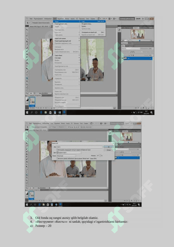 Adobe PhotoShop dasturining grafik obyektlar da ranglar va qatlamlar( sloylar) bilan ishlash 2