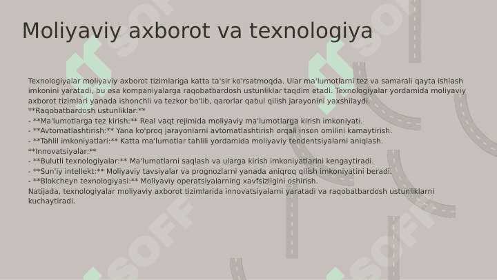 Moliyaviy axborotlarning umumiy tavsifi 6