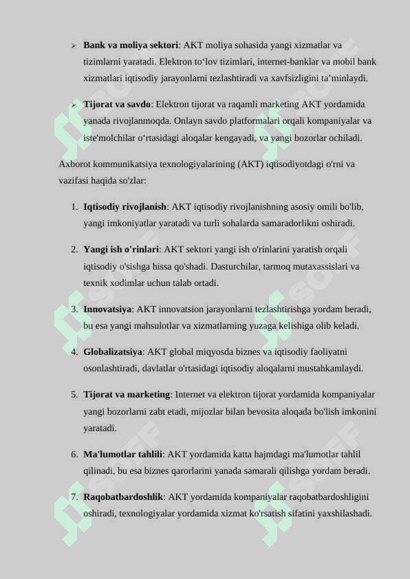 Axborot-kommunikatsiya texnologiyalarining iqtisodiyotdagi o‘rni va vazifasi 4