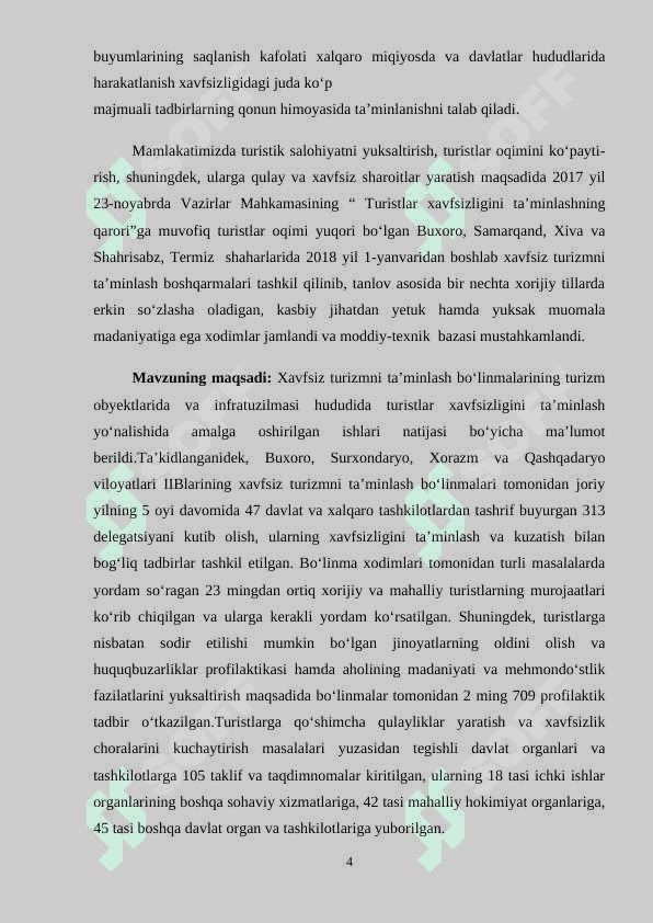 Turizm sohasida xalqaro xavfsizlikni ahamiyati 4