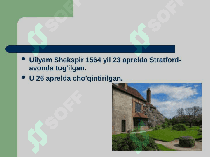 Uyg’onish davri G’arb adabiyoti: Uilyam Shekspir 2
