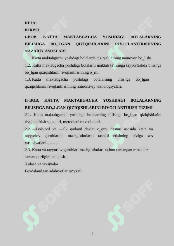 KATTA MAKTABGACHA YOSHDAGI BOLALARNING BILISHGA BOLGAN QIZIQISHLARINI RIVOJLANTIRISH TEXNOLOGIYASI 2