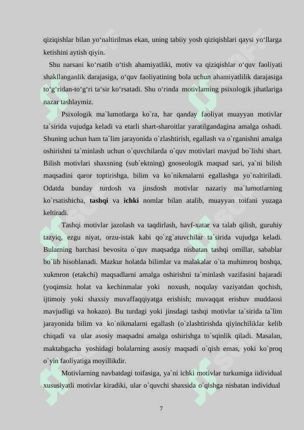 KATTA MAKTABGACHA YOSHDAGI BOLALARNING BILISHGA BOLGAN QIZIQISHLARINI RIVOJLANTIRISH TEXNOLOGIYASI 7