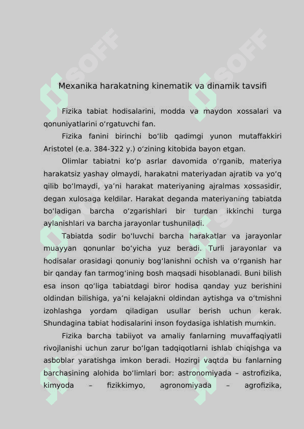 Harakatlarning funksional vazifasi bo`yicha tasnifi 3