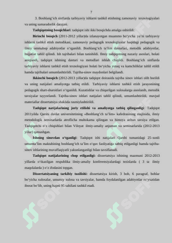 Boshlang‘ich sinflarda tarbiyaviy ishlarni tashkil yetish texnologiyasi 7