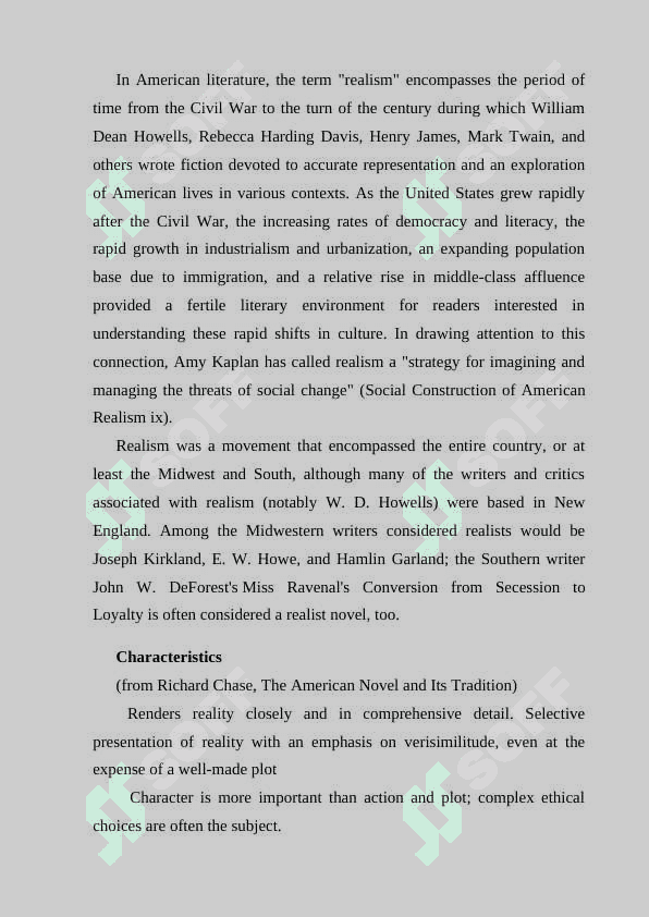 Critical realism in American literature 5