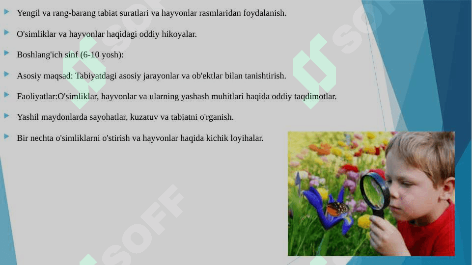 ILK QADAM DASTURIDA TURLI YOSH GURUH BOLALARINI TABIAT BILAN TANISHTIRISH 4