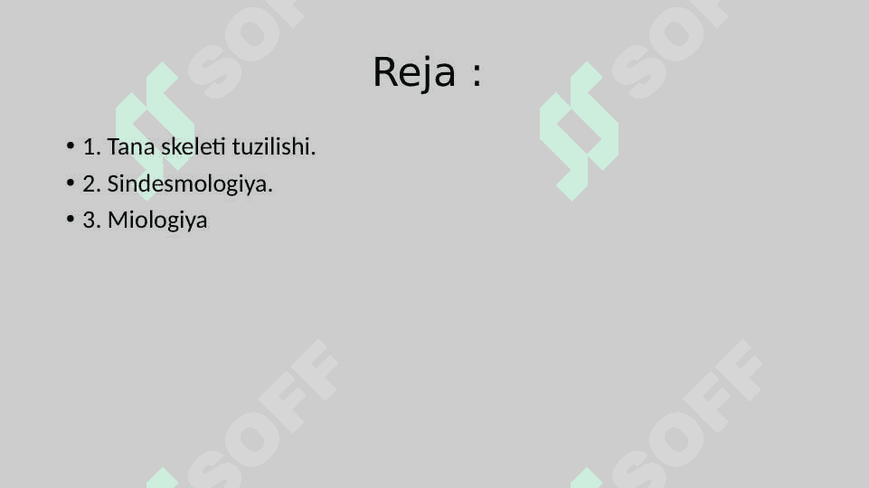 Tana skeleti tuzilishi. Sindesmologiya. Miologiya 2