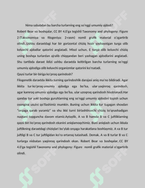 Filogenetik daraxtni yaratish dasturi.UPGMA usuli yordamida filogenetik daraxtni tuzish.” 5