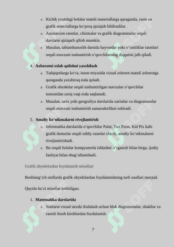 GRAFIK KO‘RINISHDAGI OBYEKTLAR USTIDA ISHLASH. 7