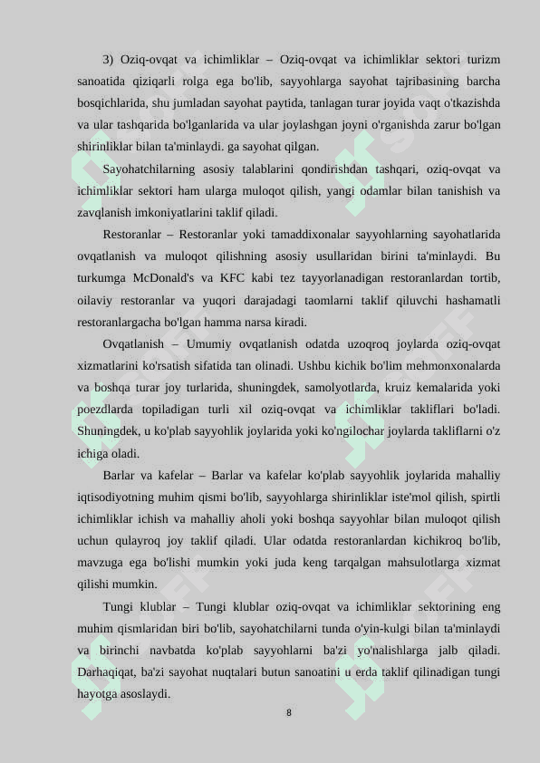 Turizmda tadbirkorlik faoliyatining asosiy xususiyatlari 8