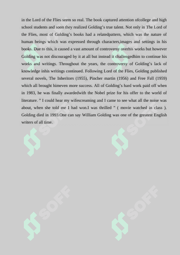 William Golding his life and work  philosophical outlook. 3