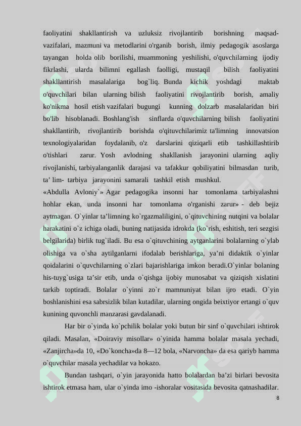Boshlang`ich sinf matematikalarda darslarida didaktik o`yinlaran 8