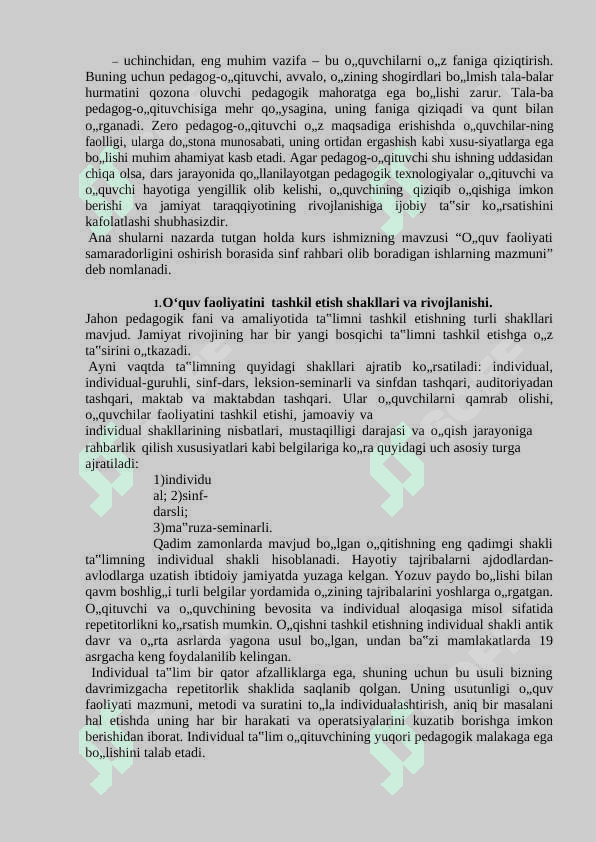 Sinf rahbarining tarbiyaviy faoliyati samaradorligini oshirish usullari 5