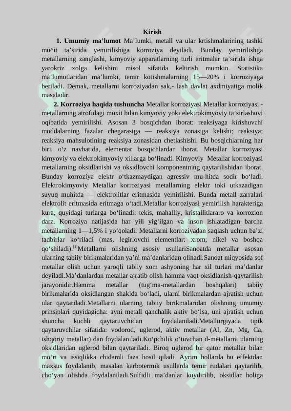 Metall korroziyasi va uni oldini olish usullari 2
