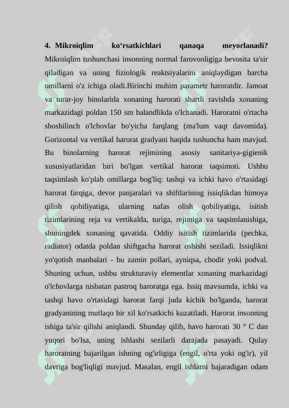Ishlab chiqarish xonalarida mikroiqlim ko'rsatkichlarini aniqlash va o'rganish 4