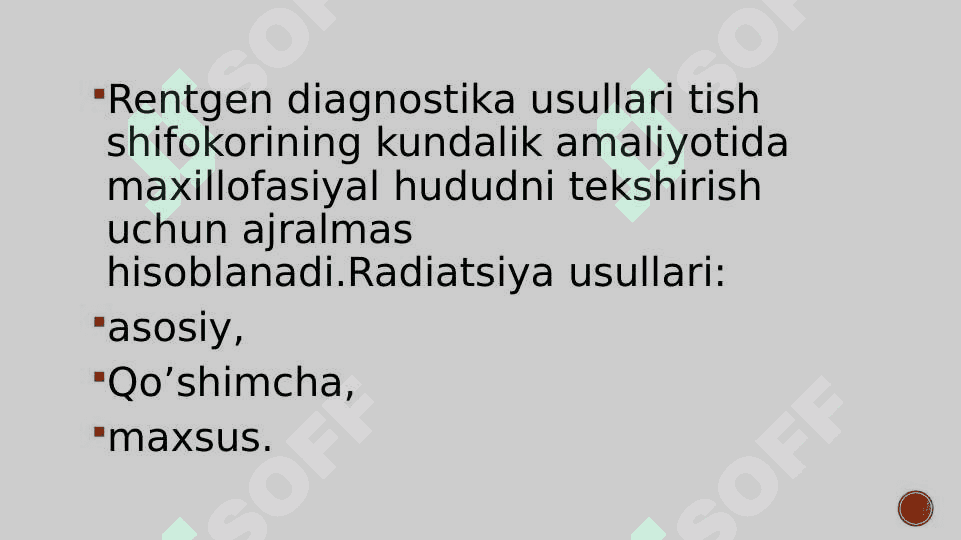 Zamonaviy rentgen tashxislash usullari 2