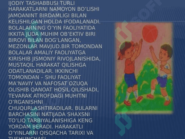 Kichik yoshdagi bolalarga beriladigan harakatli o’yinlar 3