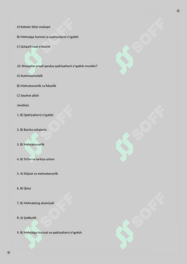 Texnologiya test 3