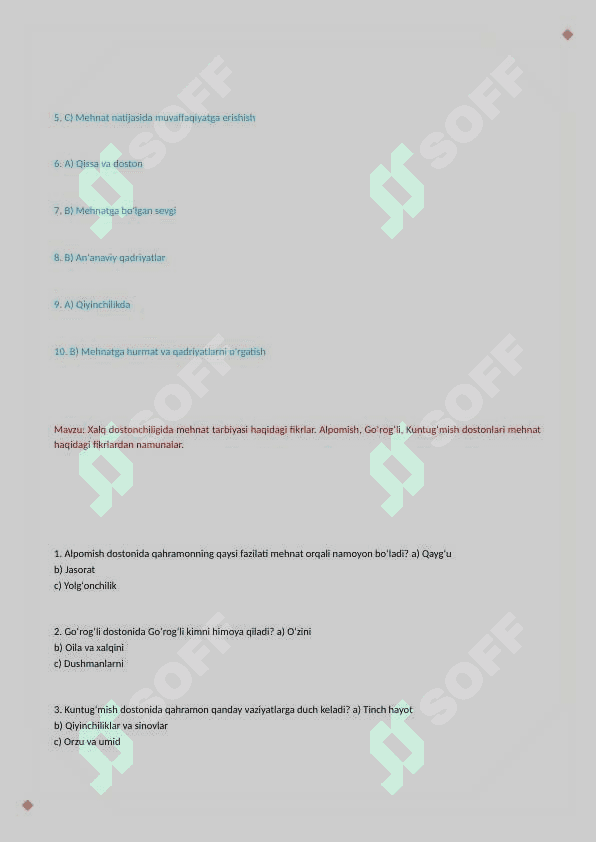 Texnologiya test 7