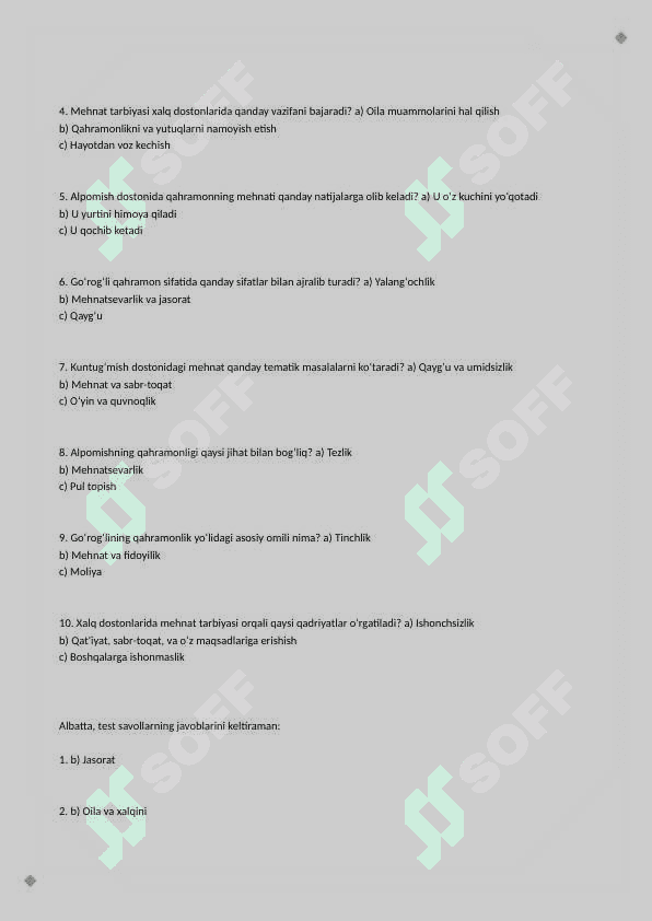 Texnologiya test 8