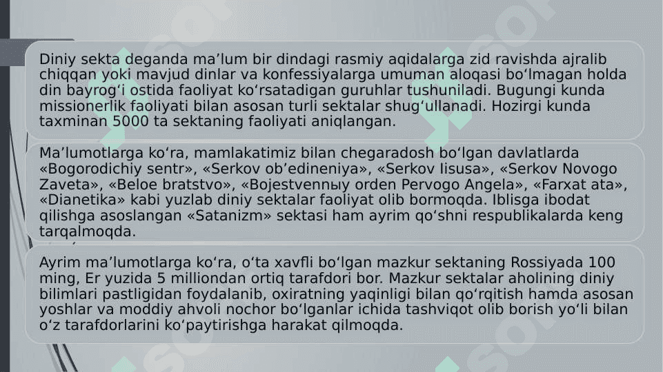 MISSIONERLIK VA PROZELITIZMNING SIYOSIY-IJTIMOIY XAVFI (taqdimot) 7