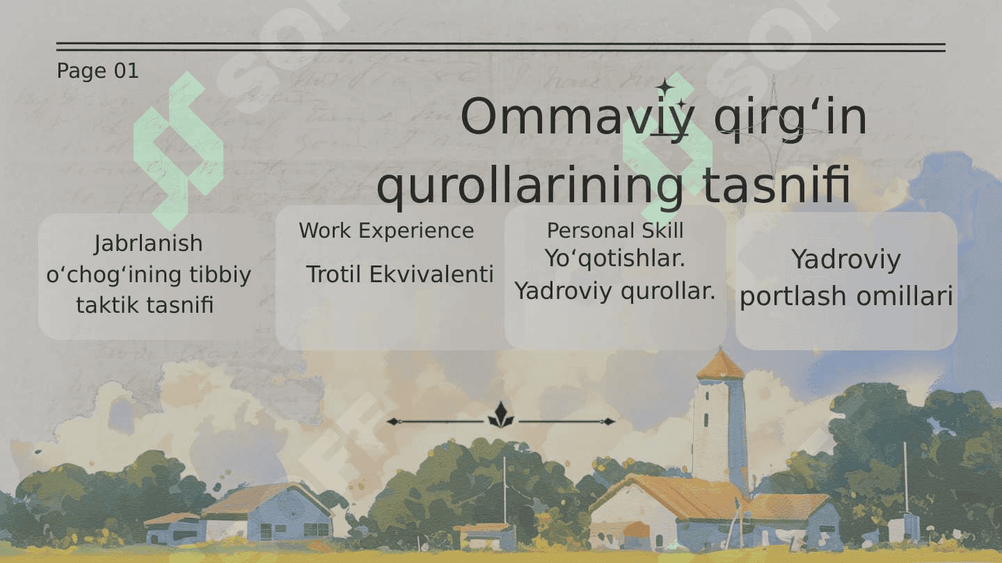 Ommaviy qirgʻin qurollarining tasnifi 2