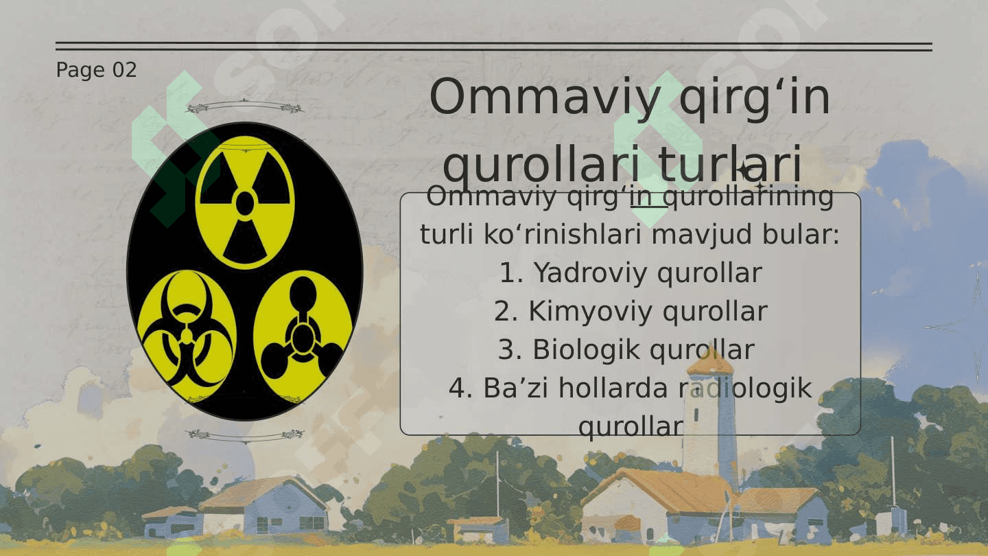 Ommaviy qirgʻin qurollarining tasnifi 3