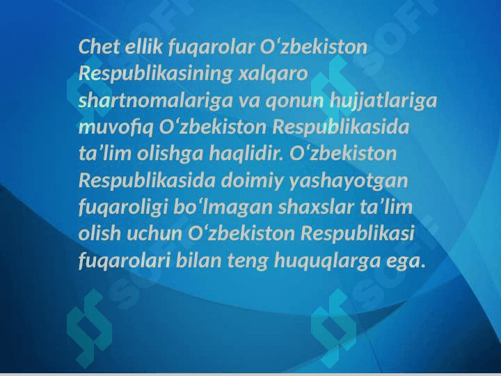 Mavzu: O`zbekiston Respublikasining “Ta`lim to‘g‘risidagi qonuni” va uning mohiyati. 3
