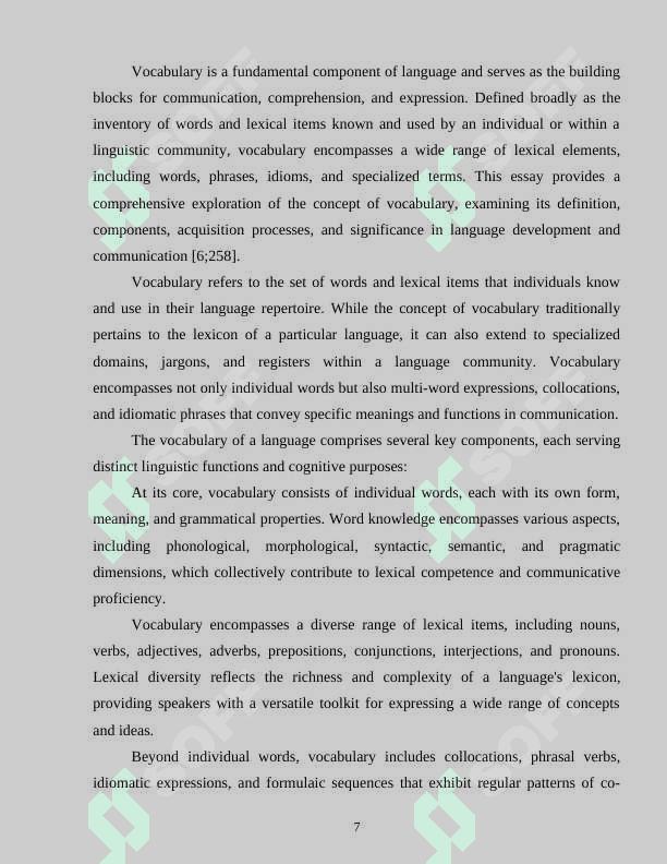 The development of the second year student's vocabulary through context clues strategy 7