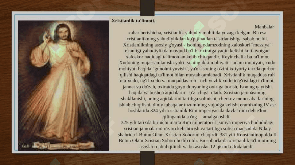 XRISTIANLIK DINI (taqdimot) 5