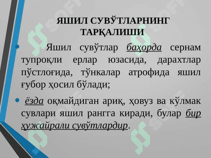 Яшилсувўтлар бўлими 4