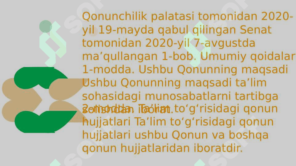 Mavzu: O`zbekiston Respublikasining ta`lim to‘g‘risidagi qonun qabul qilinishi 3