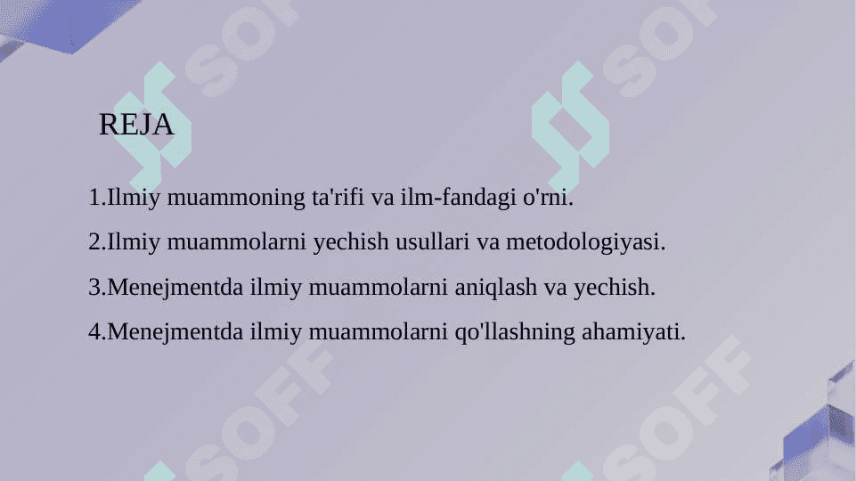 Menejment sohasi ilmiy tadqiqotida ilmiy muammoning tutgan o‘rni 2