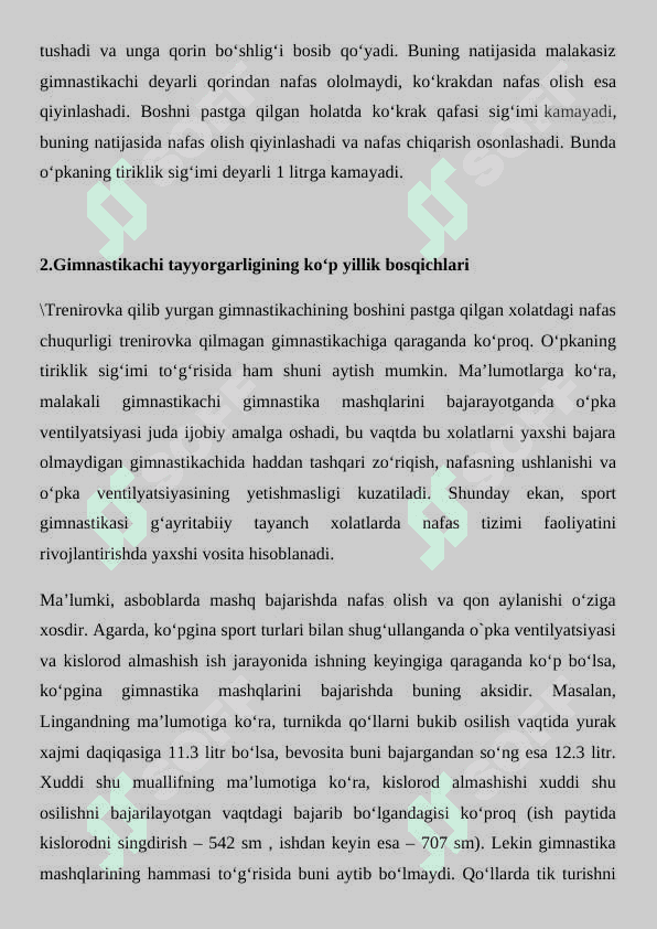 Gimnastikada tayyorgarlik jarayoni uslublari 3