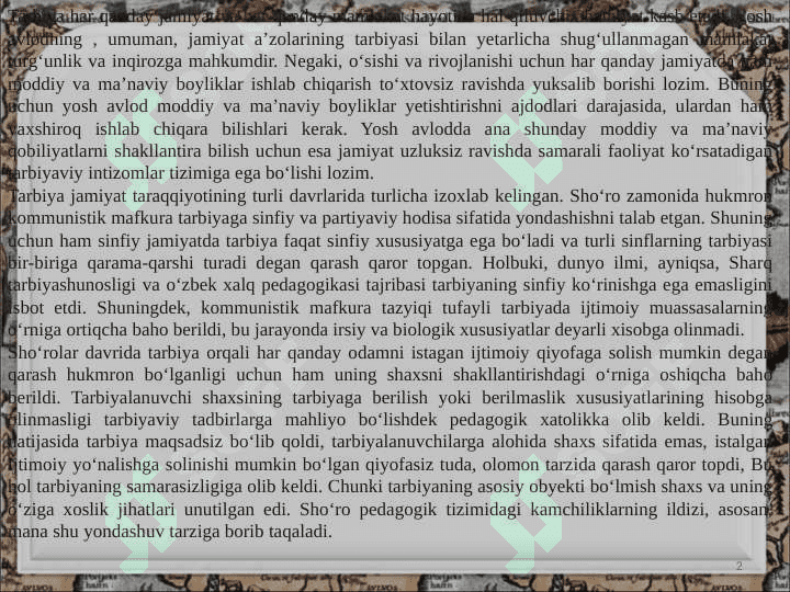 Tarbiya ijtimoiy-tarixiy zarurat sifatida 2