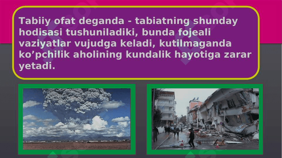 Tabiiy ofatlar va ularning oqibatlari 2
