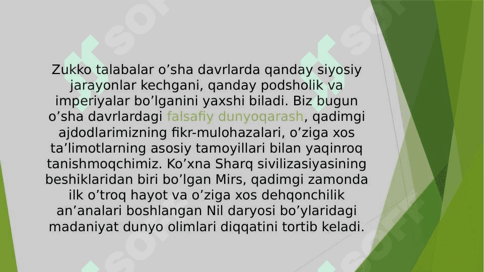 Qadimgi sharqda asotiriy tasavvurlar va falsafiy bilimlar paydo bo’lishi 4