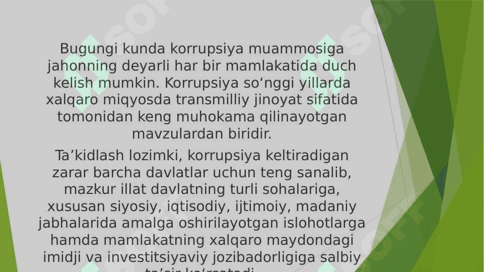 Korrupsiyaga qarshi kurash bo’yicha xalqaro qonunlar va qarorlarning O’zbekistonda ratifikatsiya qilishning ahamiyati, iqtisodiy-siyosiy va ijtimoiy-huquqiy mexanizmlari 2
